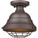 Bartlett 1 Light 8.63 inch Textured Bronze Outdoor Semi Flush